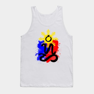 Philippine Flag / Badlit word Bisaya (Visayan language) Tank Top